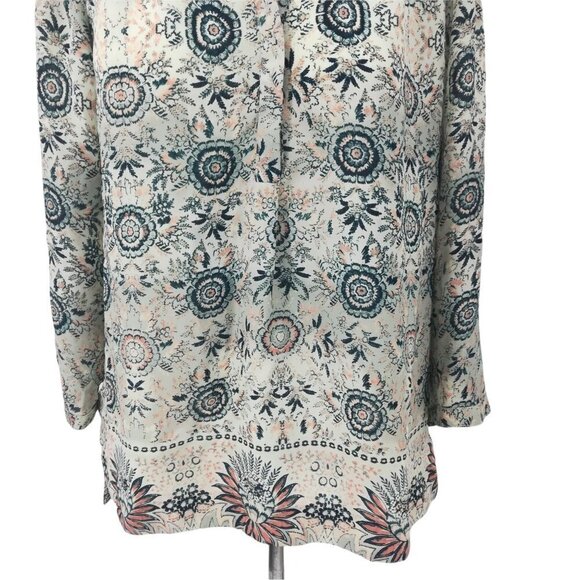 Maurices Sheer Popover Boho Blouse Size S Ethnic Floral Paisley 3/4 Sleeves - Picture 5 of 12